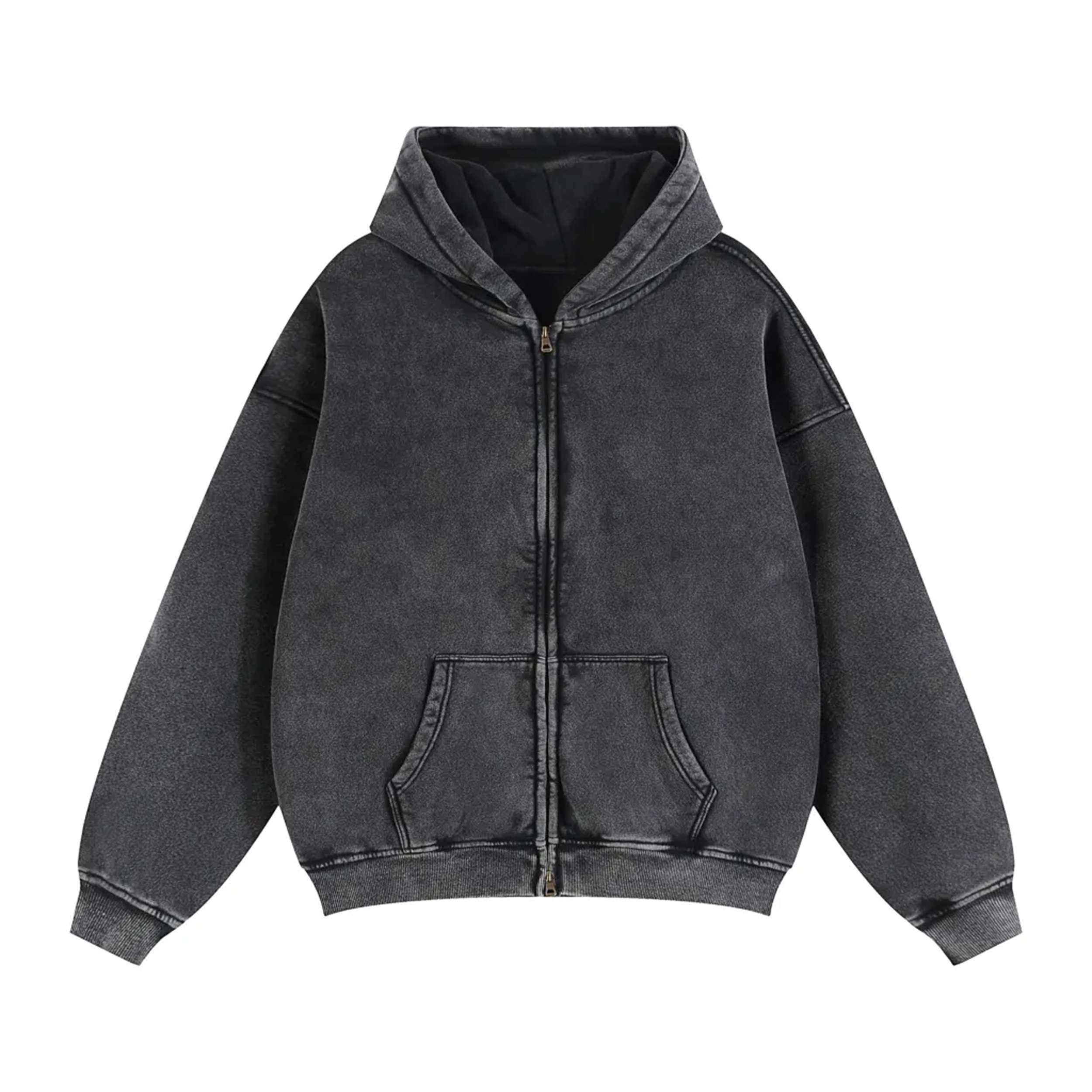 Zip-Through Boxy Hoodie